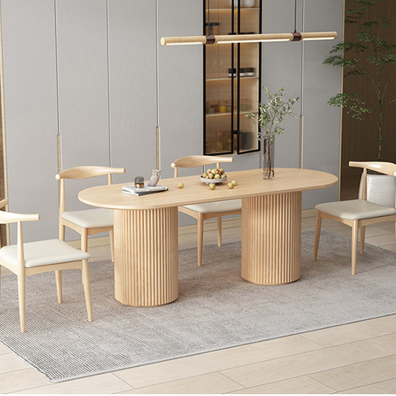 Contemporary Solid Wood Dining Table Oval Dining Table for Home Use