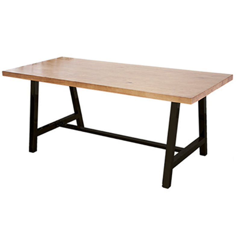 Rectangle Trestle Dining Table Modern Wood Table for Milk Tea Shop