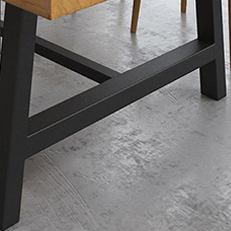 Rectangle Trestle Dining Table Modern Wood Table for Milk Tea Shop