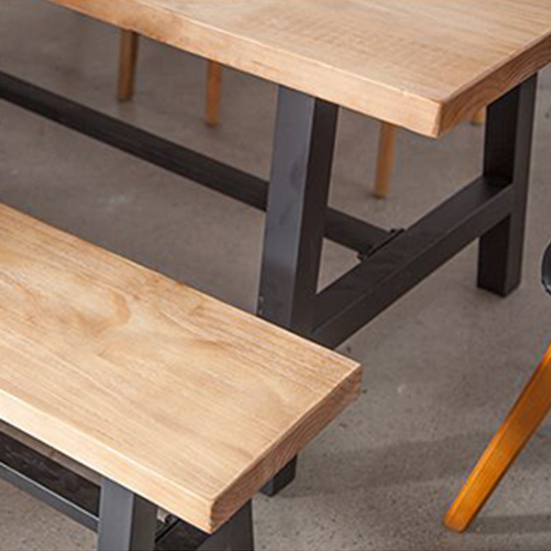 Rectangle Trestle Dining Table Modern Wood Table for Milk Tea Shop