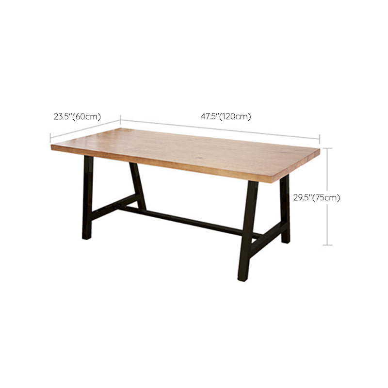 Rectangle Trestle Dining Table Modern Wood Table for Milk Tea Shop