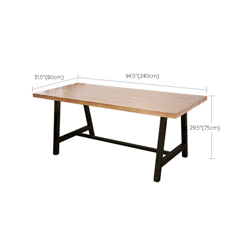 Rectangle Trestle Dining Table Modern Wood Table for Milk Tea Shop