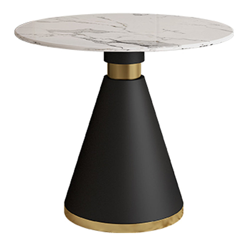 Metal Base Table Glam Style Sintered Stone Dining Table for Home Use