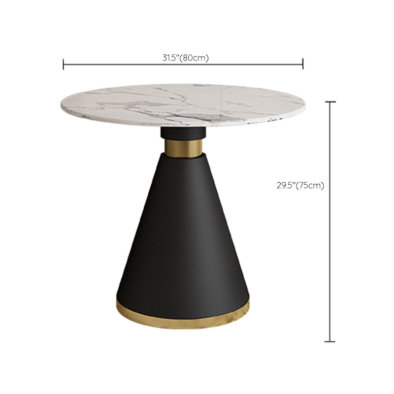 Metal Base Table Glam Style Sintered Stone Dining Table for Home Use