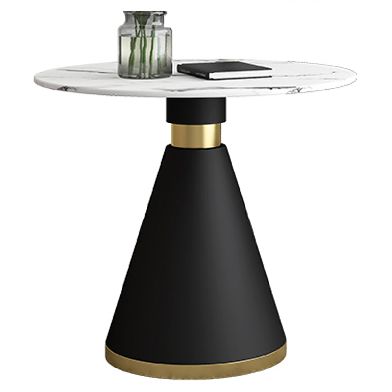 Glam Metal Dinette Table Sintered Stone Dining Table for Home Use