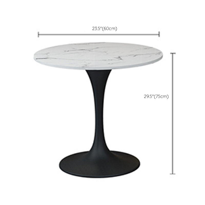 Glam Metal Dinette Table Sintered Stone Dining Table for Home Use