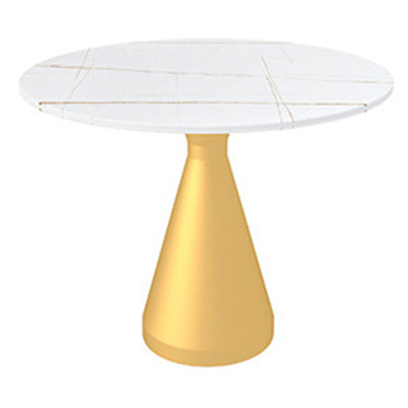 Glam Sintered Stone Dining Table Metal Dinette Table for Home Use