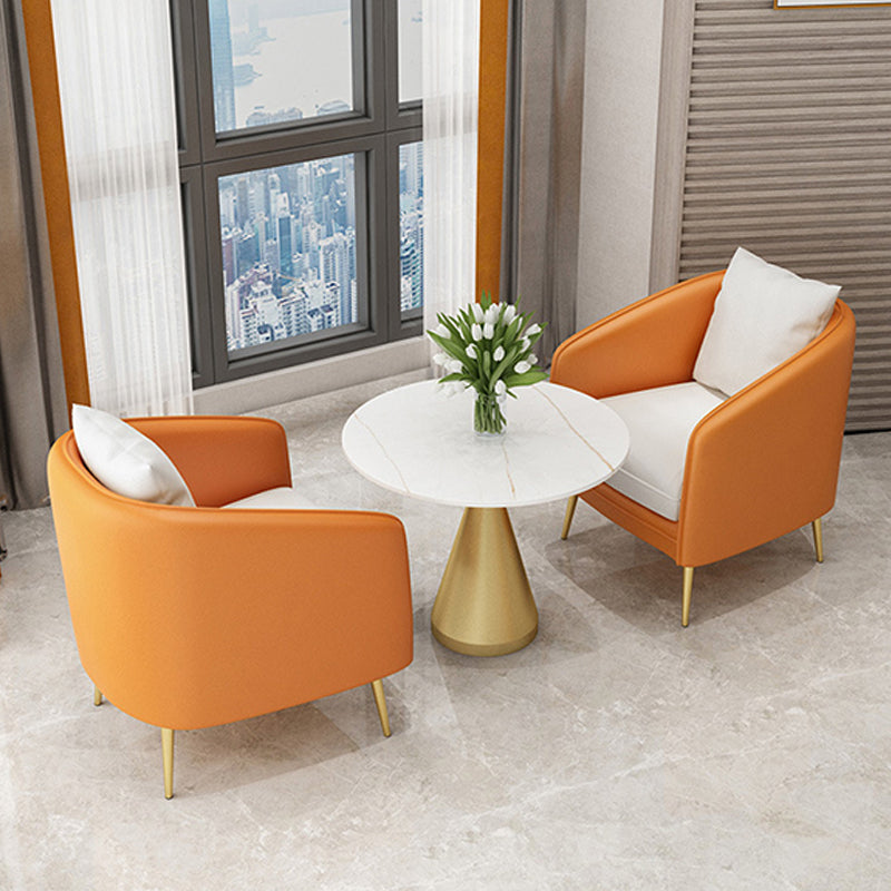 Glam Sintered Stone Dining Table Metal Dinette Table for Home Use