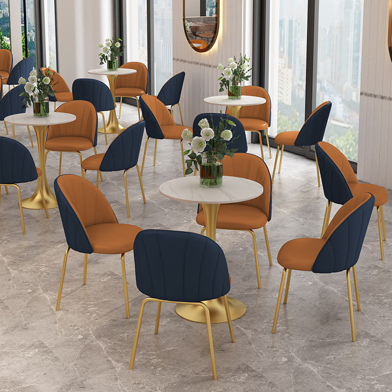 Glam Sintered Stone Dining Table Metal Dining Table for Home Use