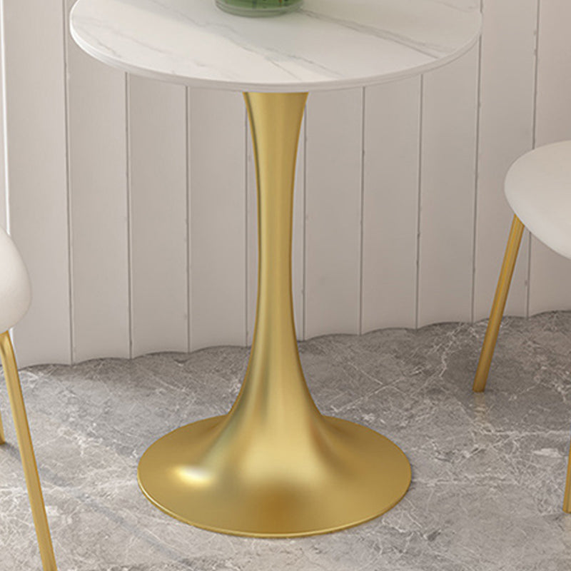Glam Sintered Stone Dining Table Metal Dining Table for Home Use