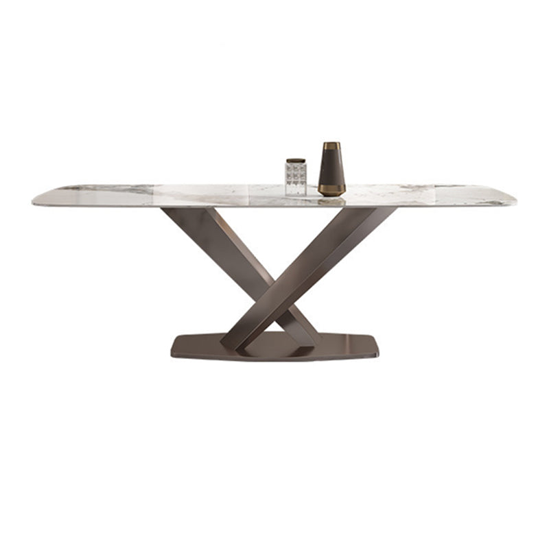 Glam Style Dining Rectangle Table Dining Sintered Stone Table for Home Use