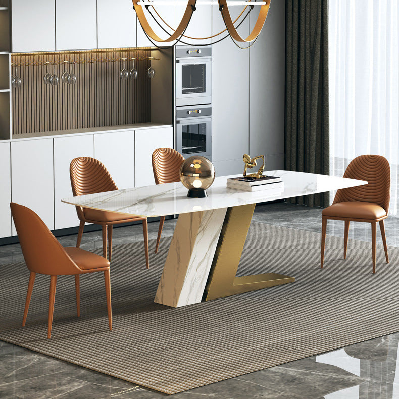 Glam Dining Rectangle Table Dining Sintered Stone Table for Home Use