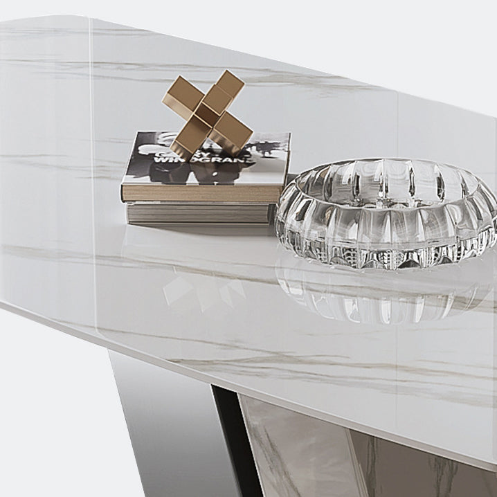 Glam Dining Rectangle Table Dining Sintered Stone Table for Home Use