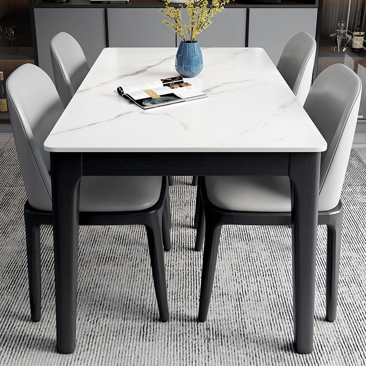Solid Wood Base Dining Table Rectangle Modern Dining Table for Dinner Room