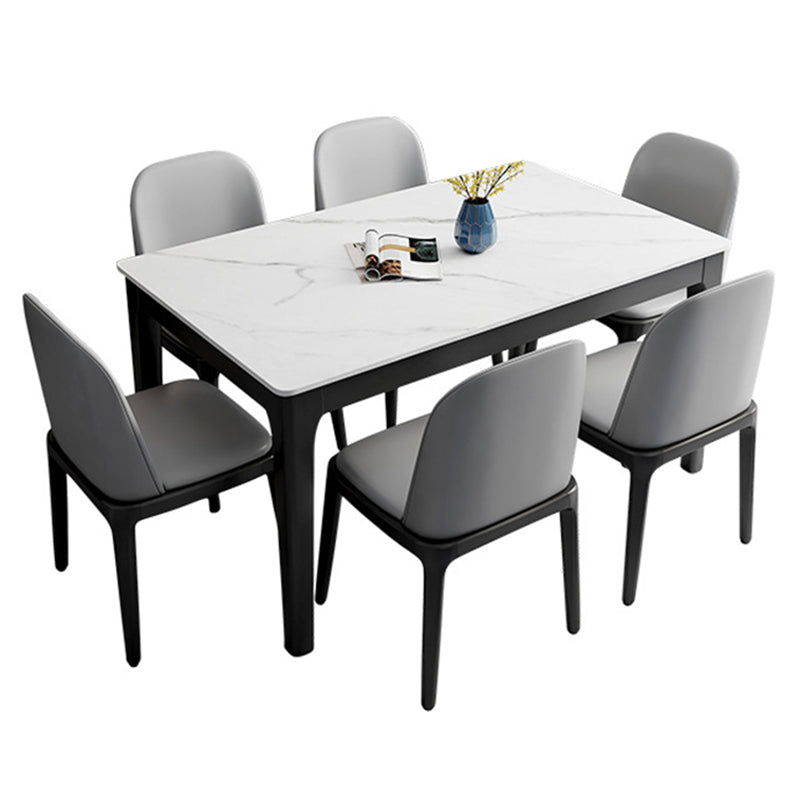Solid Wood Base Dining Table Rectangle Modern Dining Table for Dinner Room