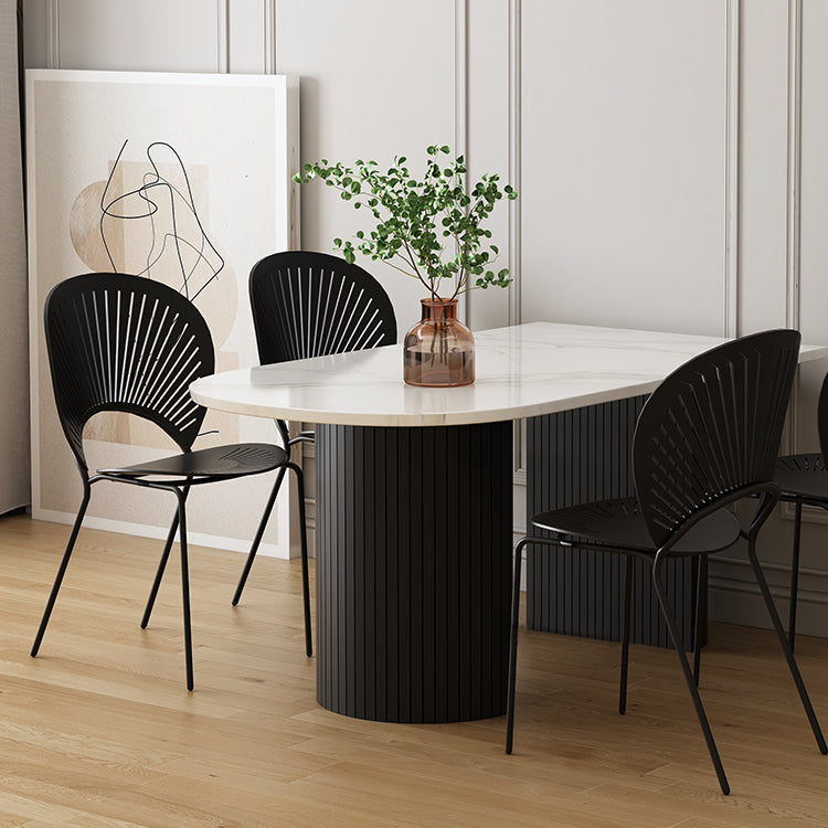 Double Pedestal Dining Table Modern Table for Home and Kitchen