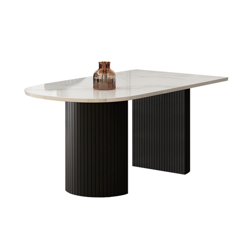 Double Pedestal Dining Table Modern Table for Home and Kitchen