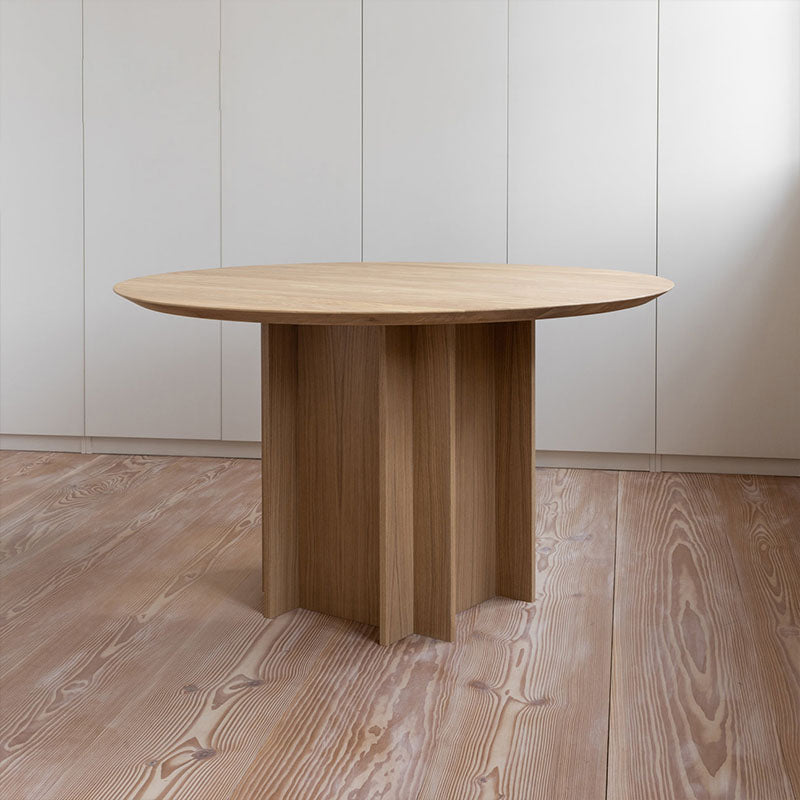 Modern Wood Pedestal Base Table Natural Round Dining Room Kitchen Table