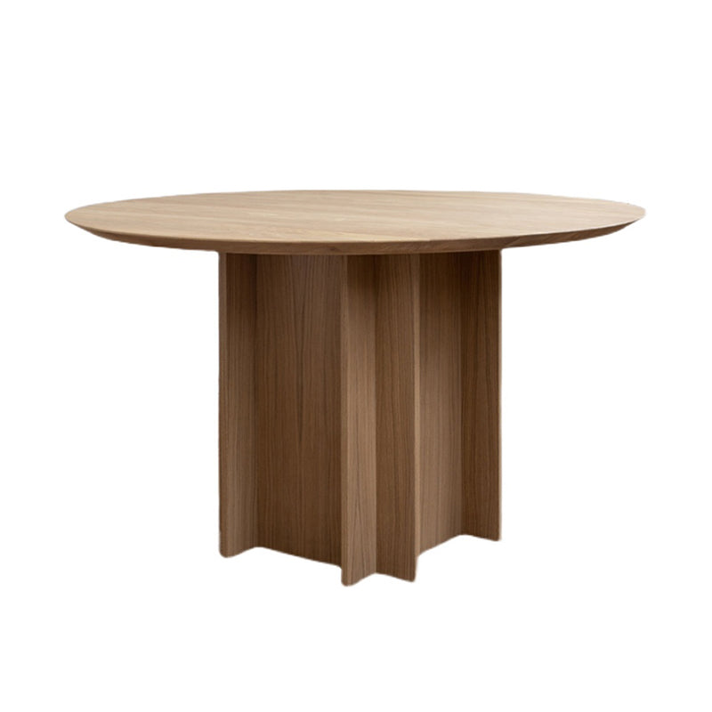 Modern Wood Pedestal Base Table Natural Round Dining Room Kitchen Table