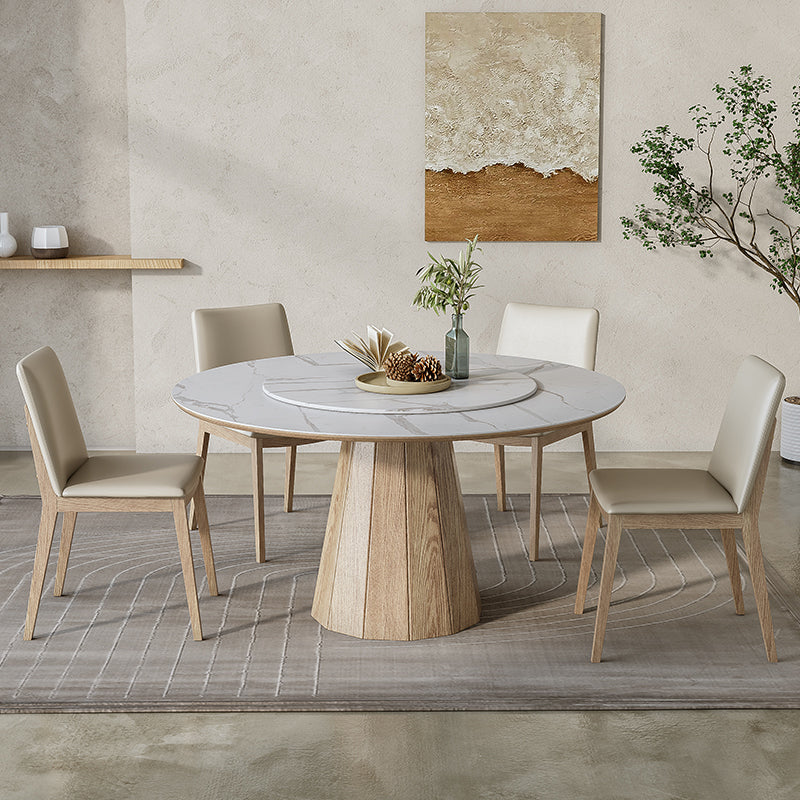 Modern Round Table White Sintered Stone Dining Table for Home