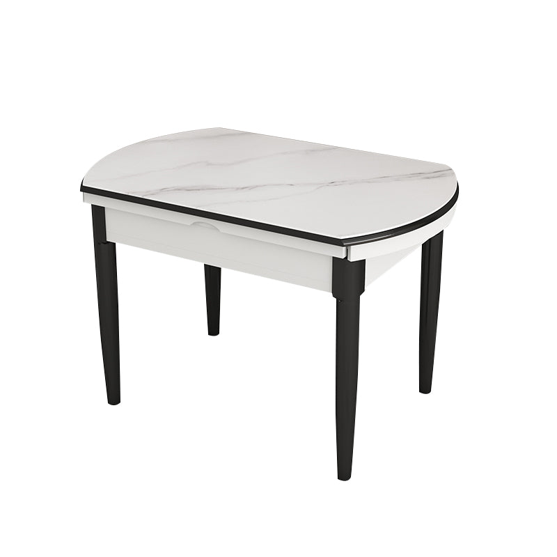 Slate and Wood Table Contemporary Retractable Round Dining Table