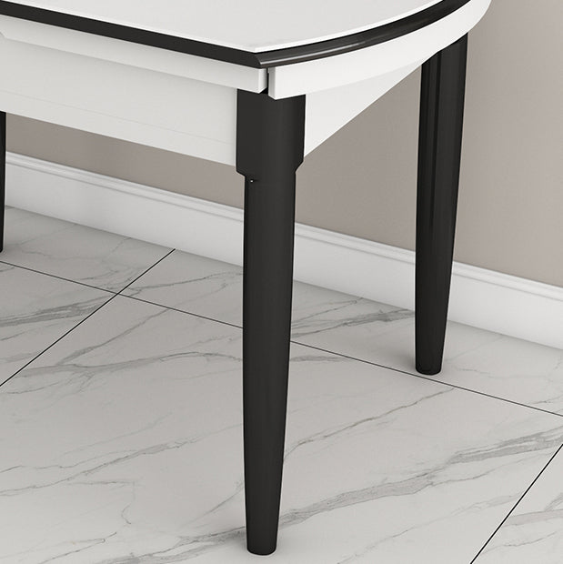 Slate and Wood Table Contemporary Retractable Round Dining Table