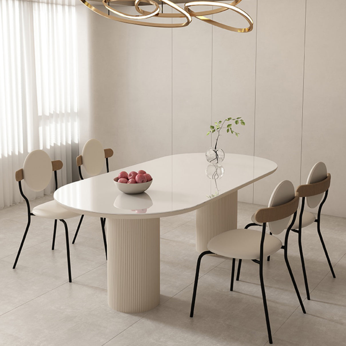 Metal and Slate Table Contemporary Home Wood Legs Dining Table
