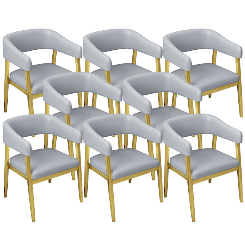 Glam Upholstered Dining Chair Open Back Dining Chair in Grey