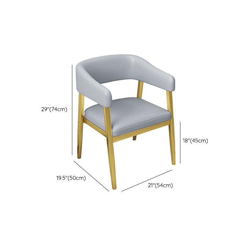 Glam Upholstered Dining Chair Open Back Dining Chair in Grey