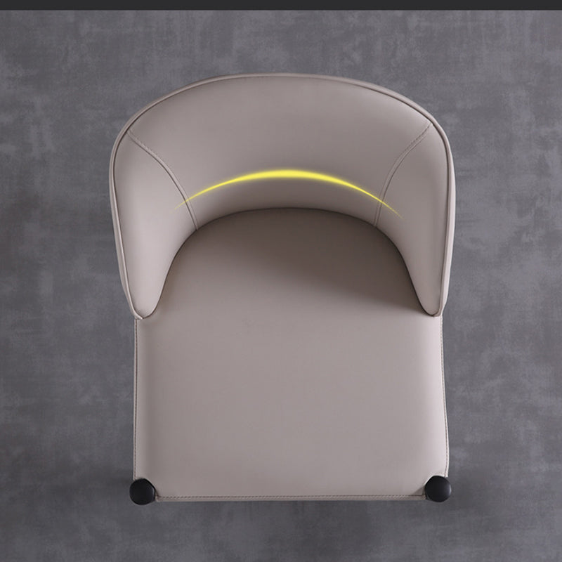 Industrial Faux Leather Chair Armless Side Chairs with Metal Legs for Home Use