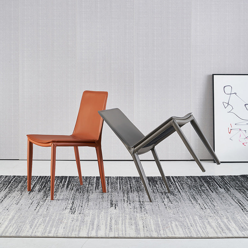 Contemporary Dining Metal Chair Armless Side Chairs for Kitchen