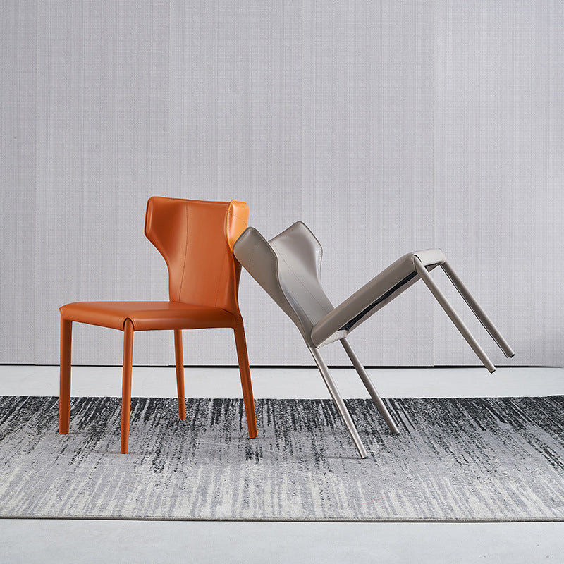 Contemporary Style Chair Armless Side Chairs with Metal Legs for Kitchen