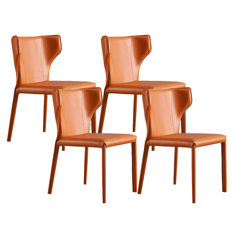 Contemporary Style Chair Armless Side Chairs with Metal Legs for Kitchen