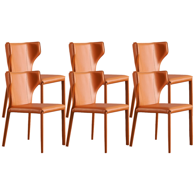 Contemporary Style Chair Armless Side Chairs with Metal Legs for Kitchen