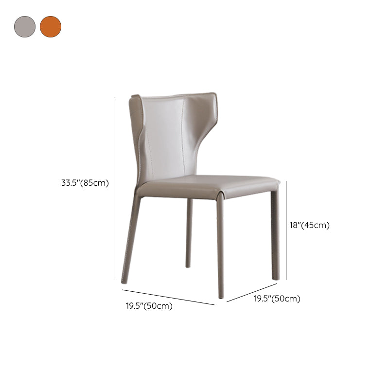 Contemporary Style Chair Armless Side Chairs with Metal Legs for Kitchen