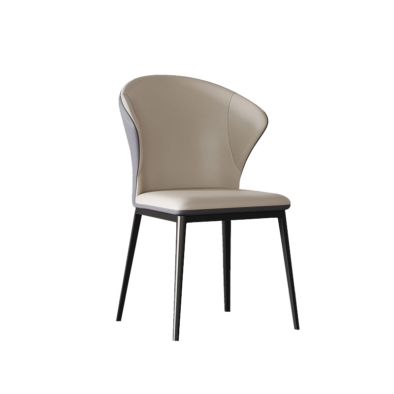 Contemporary Style Windsor Back Chair Armless Side Chairs with Metal Legs for Kitchen