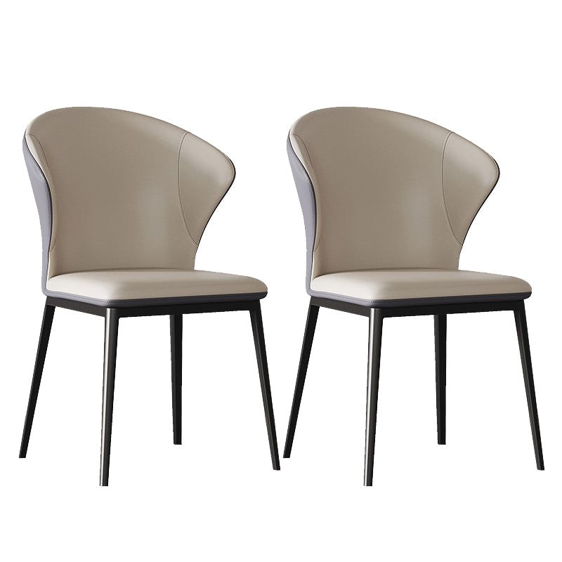 Contemporary Style Windsor Back Chair Armless Side Chairs with Metal Legs for Kitchen