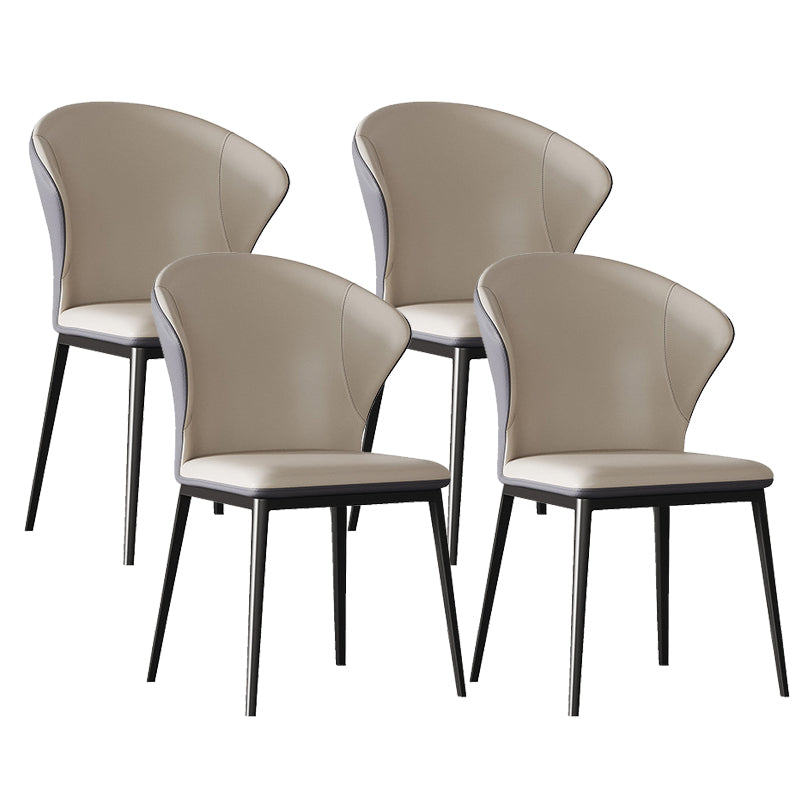 Contemporary Style Windsor Back Chair Armless Side Chairs with Metal Legs for Kitchen