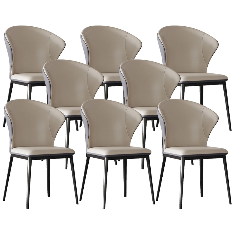 Contemporary Style Windsor Back Chair Armless Side Chairs with Metal Legs for Kitchen