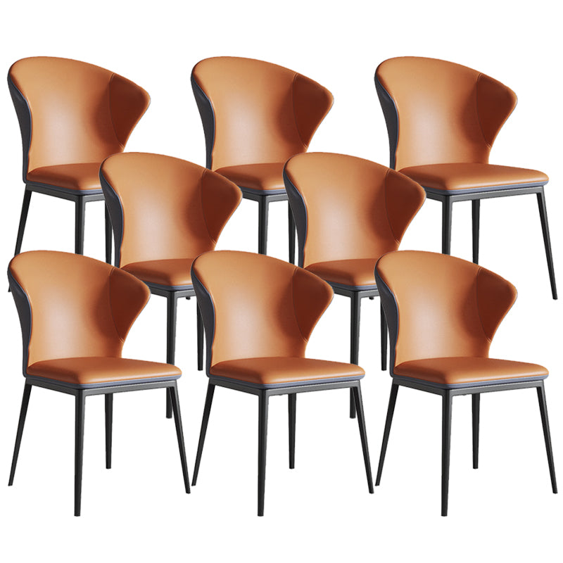 Contemporary Style Windsor Back Chair Armless Side Chairs with Metal Legs for Kitchen