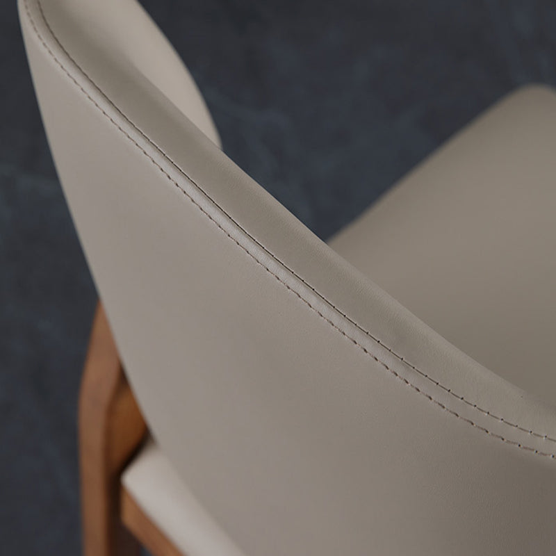 Contemporary Style Open Back Chairs Armless Side Chairs with Wood Legs for Kitchen