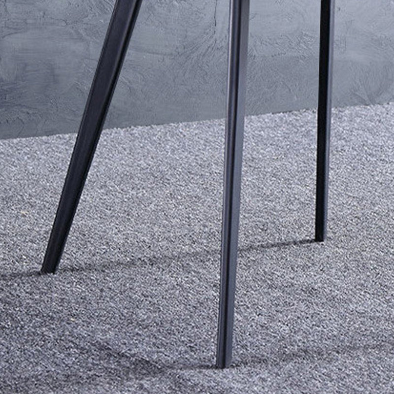 Faux Leather Kitchen Dining Chair Metal Base Armless Chair in Grey