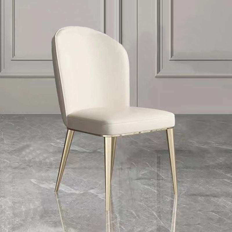 Upholstered Dining Chair Faux Leather Kitchen Dining Chair with Metal Legs