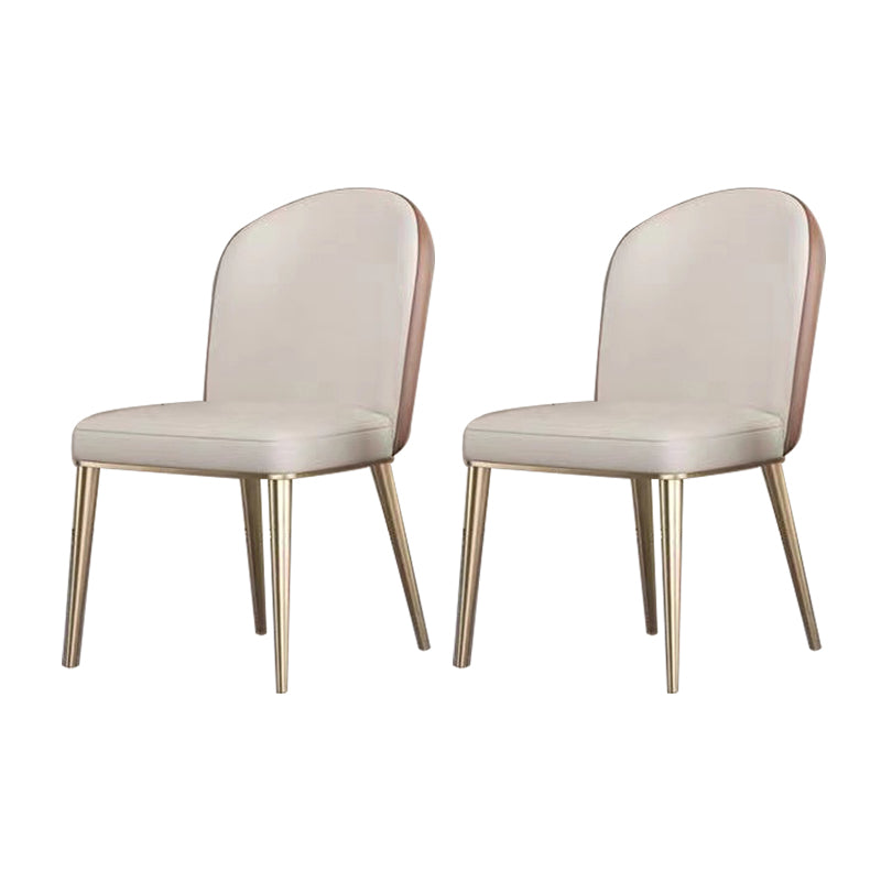 Upholstered Dining Chair Faux Leather Kitchen Dining Chair with Metal Legs