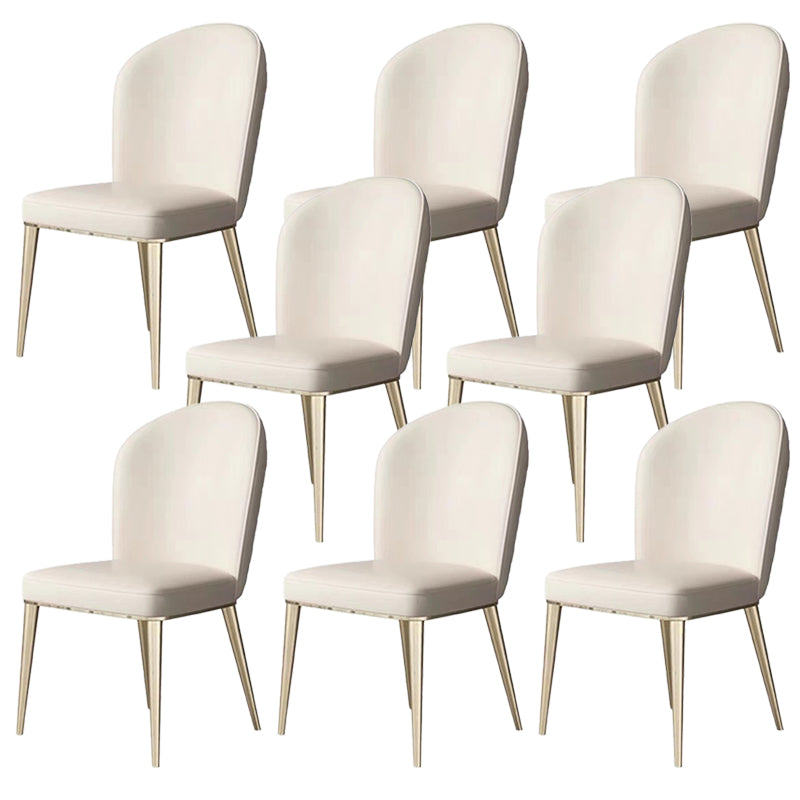 Upholstered Dining Chair Faux Leather Kitchen Dining Chair with Metal Legs