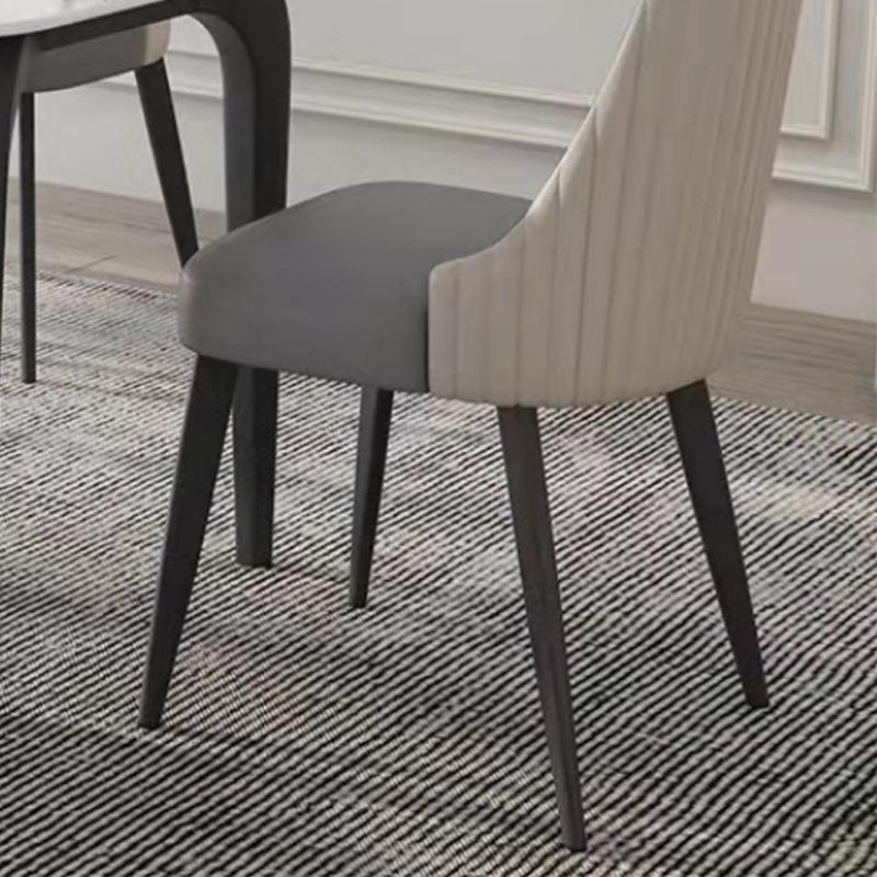Contemporary Upholstered Dining Chair Faux Leather Kitchen Dining Chair