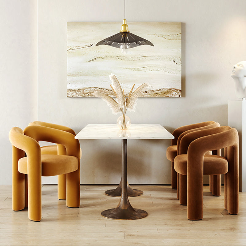 Modern Contemporary Upholstered Arm Chair Open Back Dining Chair for Dining Room