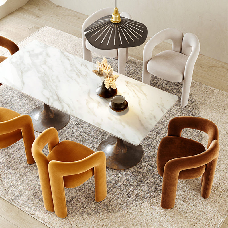 Modern Contemporary Upholstered Arm Chair Open Back Dining Chair for Dining Room