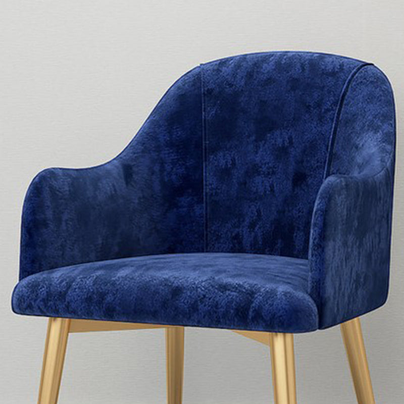 Parsons Upholstered Arm Chair Glam Gold Metal Legs Dining Chair