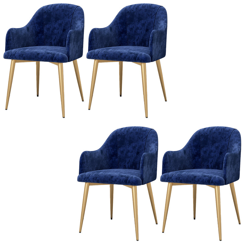 Parsons Upholstered Arm Chair Glam Gold Metal Legs Dining Chair